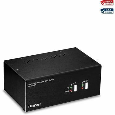 2-Port Dual Monitor Display Port KVM Switch