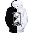 thumbnail image 4 of Sudadera con capucha de moda Harajuku para hombre, sudadera con capucha Y2K en blanco y negro con estampado de reloj de arena en 3D para niños, sudaderas con capucha de manga larga, 4 of 5