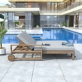 thumbnail image 4 of Harper & Bright Designs Wooden Outdoor Double Lounge Chair with Adjustable Height, Sunbed Outdoor Daybed Seating 2 People for Poolside Garden and Backyard, Grey, 4 of 15