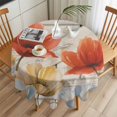 thumbnail image 3 of Vintage Tulip Round Tablecloth 54 inches Farmhouse Retro Orange Yellow Blue Flower Barn Door Waterproof Oil-Proof Table Cloth Round Table Cover for Holiday Party Picnic Dinner Decor Indoor Outdoor, 3 of 9