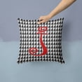 thumbnail image 2 of Letter J Initial Monogram - Houndstooth Black Fabric Decorative Pillow, 2 of 4