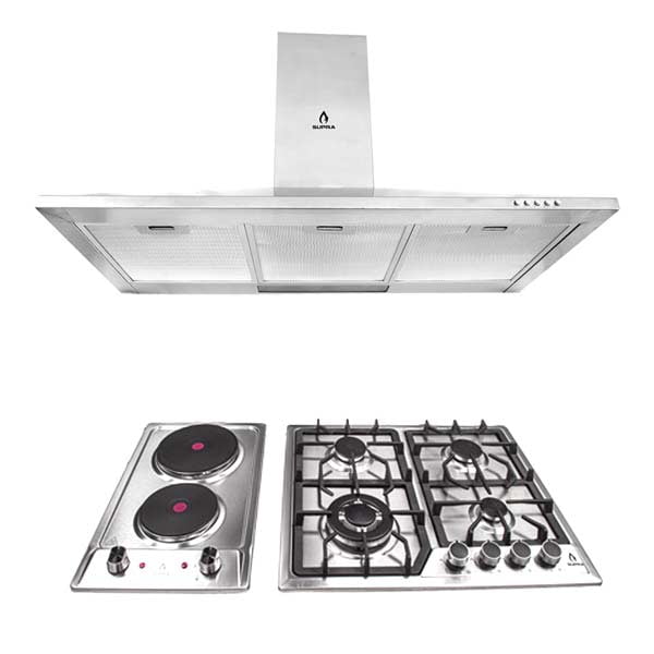 Combo Supra, parrilla de gas, + parrilla electrica y campana de pared SUPRA Combo DODICI con 2 parrillas y 1 campana