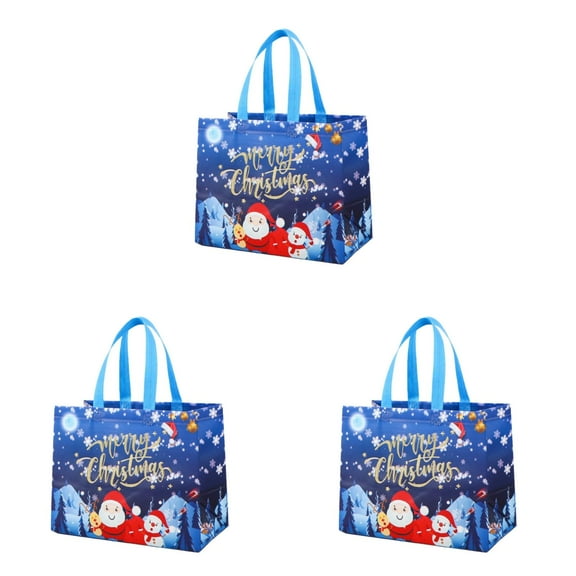 witspace Christmas Gift Bags,Christmas Tote Bags with Handles, Christmas Treat Bags, Multifunctional Non-Woven Christmas Bags for Gifts Wrapping Shopping, Xmas Party Supplies, 12.8"×9.8"×6.7"