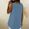 thumbnail image 6 of ClodeEU Women's V Neck Sleeveless Henley Blouse, Casual Loose Tank Top with Pleat Navy,Women's Plus XXL, 6 of 8