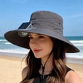 thumbnail image 4 of CaiYueKe Solar Fan Hat, Wide Brim Sun Hat with Built In Fan, Solar Powered Cooling Hat, for Hiking Fishing Beach Camping Gardening, Breathable Outdoor Hat, Sun Protection Hat, 4 of 7