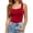 Red, variant on Aoiroe Womens U Neck Shapewear Built-in Bra Tank High Strechy Sleeveless Slim Fit Tops Camisole Workout Tops Beige 2XL
