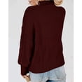 thumbnail image 2 of Sherrylily Winter Women Sweaters Casual Cable Knit Turtleneck Pullover Loose Chunky Jumper S-2XL, 2 of 4