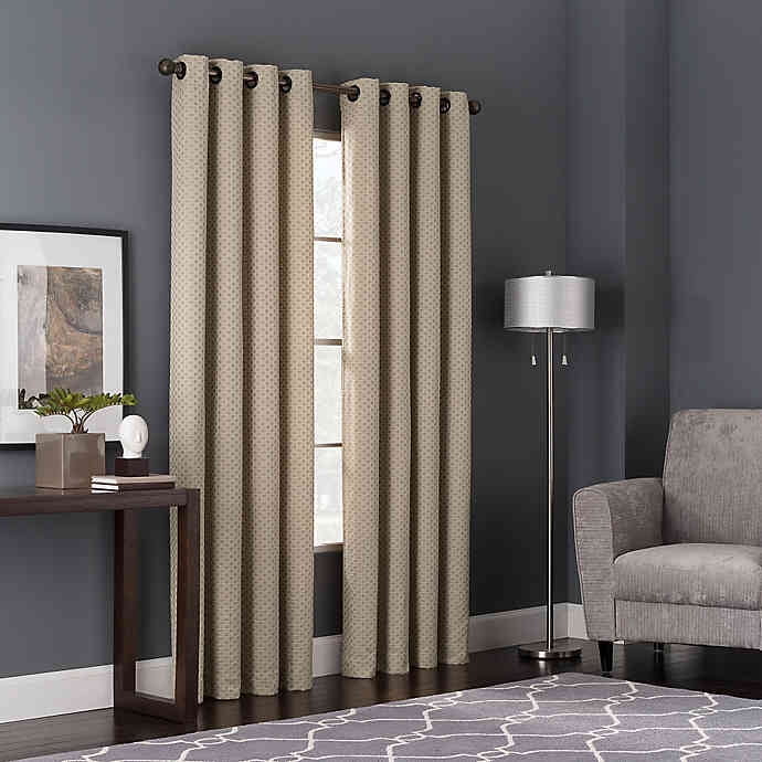 Bianca 84-Inch Length Window Curtain Panel in Wheat or White 