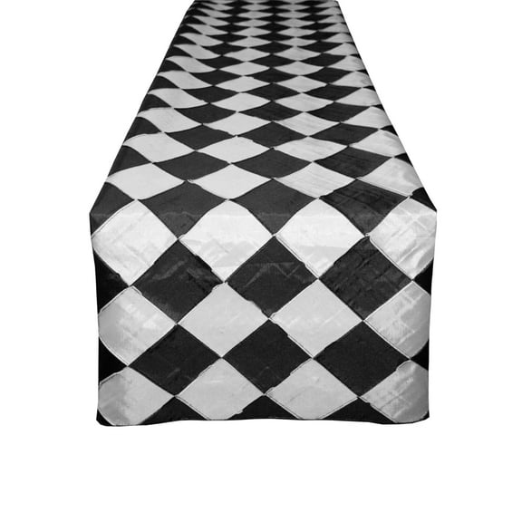 Harlequin Check Pintuck Taffeta Table Runner