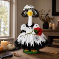 thumbnail image 4 of AZXY Halloween Porch Goose Outfit, 23 Inch Goose Clothes with Black Lace Bonnet & Red Rose, Goose Costume for Cement Plastic Lawn Goose Statue, Spooky Holiday Outdoor Yard Lawn Garden Decor, 4 of 7
