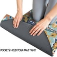 thumbnail image 3 of Blue Boho Bohemia Floral Geometric Pattern Hot Yoga Mat Towel Non Slip for Hot Yoga - Quick-Drying Yoga Mat Cover with 4 Corner Pockets with Travel Bag - Hot Yoga Towel Non Slip 70"x26", 3 of 6