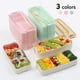 thumbnail image 4 of Lonchera tipo bento U Chef con 3 espacios de silicona para comida incluye bolsa portátil Beige, 4 of 7