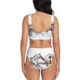 thumbnail image 3 of Daiia Running White Horses Women's Bikini Set Two Piece Swimsuit High Waisted Bikini Adjustable Straps Bikini Perfect for Beach, Pool, and Summer Vacation-Small, 3 of 9