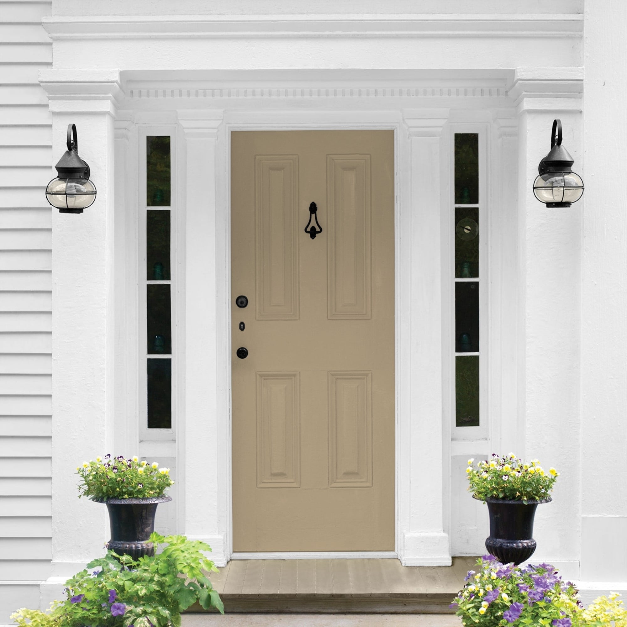 Glidden HEP Stony Creek / Beige Semi-Gloss Exterior Paint with Primer, 1 Quart