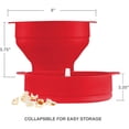 thumbnail image 3 of Collapsible Silicone Microwave Hot Air Popcorn Popper Bowl,Microwave Popcorn Popper with Lid and Handles - Red, 3 of 7