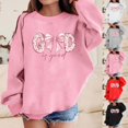 thumbnail image 2 of LRen Halloween Gifts Girls Oversized Sweatshirt Crewneck Long Sleeve Pullover Sweatshirt Cute Preppy Y2K Sweater Fall Winter Trendy Clothes, 2 of 5