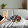 thumbnail image 3 of Youth Soft Flannel Fleece Blanket, Urban World Street Life Graffiti Art Spraycan Characters and Drippy Blotchy Letters, Cozy Plush for Indoor and Outdoor Use, 50" x 70", Multicolor, by Ambesonne, 3 of 5