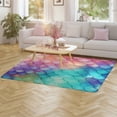 thumbnail image 3 of Colorful Gradient Fish Scale Texture Mermaid Area Rugs Carpet Suitable for Living Room Kitchen Bedroom Laundry Room Home Decorations, 3 of 7