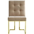 thumbnail image 4 of Maklaine Contemporary 19.5"H Velvet Dining Chair in Beige (Set of 2), 4 of 8