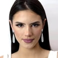 thumbnail image 2 of #16482 - Rounded Rhinestone Pear Drop Earring - 2.5", 2 of 5