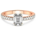 thumbnail image 3 of 4 Carat IGI Certified Emerald Shape Lab Grown Diamond Engagement Ring | 14K Rose Gold |Galen Secret Halo Diamond Ring | FG-VS1-VS2 Quality Friendly Diamonds, 3 of 4