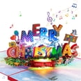 thumbnail image 3 of Acahhotxx Light Up Musical Christmas Card Popup Musical Christmas Greeting Cards With 3D Effect For Holiday Decoration, 3 of 4