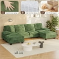thumbnail image 4 of Homall U Shaped Sectional Sofa with Soft Corduroy Sofa Couch with Double Chaise for Apartments,Living Room, Corduroy Green, 4 of 7