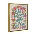 thumbnail image 5 of Stupell Industries She Believed Girl Power Motivational Patterned Floral Butterflies Graphic Art Metallic Gold Floating Framed Canvas Print Wall Art, Design by Valentina Harper, 5 of 5