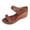 Brown, variant on Womens Wedges Dress Slides Sandals 2026 Stylish Simple Open Toe Cork Footbed Platform Chunky Slip on High Heels Casual Beach Summer Dressy Slippers for Woman Khaki Size 8.5