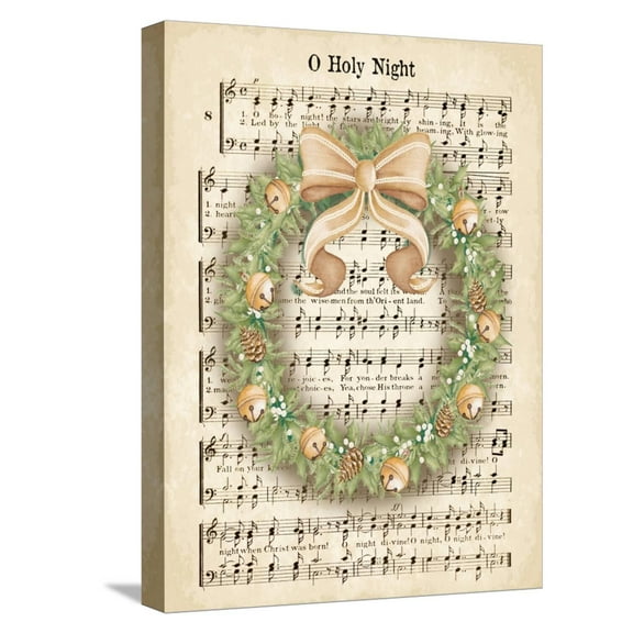 Art.com Christmas Carol Holly II Stretched Canvas Print Wall Art by Andi Metz, 12" x 16"