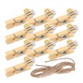 thumbnail image 2 of FELTECHELECTR 20 mini pinzas de madera para la ropa, pinzas para fotos, pinzas de abeja de dibujos animados con cuerda de yute., 2 of 6