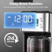 Gevi 14-Cup Programmable Drip Coffee Maker, Stainless Steel Smart Coffee Pot with Touch Control & Automatic Clean, Summer Edition
