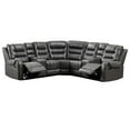 thumbnail image 6 of Pemberly Row PU Leather Gray Sectional Sofa L-Shaped Reclining, 6 of 8