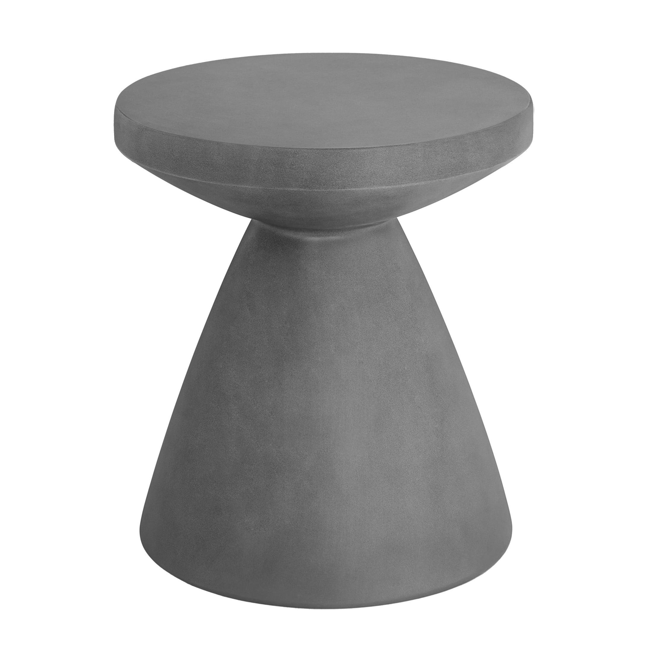 Christopher Knight Home Elegant 18" Outdoor Lightweight Concrete Hourglass Side Table, Charcoal Finish