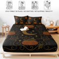 thumbnail image 5 of King Size Fitted Sheet Set - Halloween 3 Piece Bedding Sets 16" Deep Pocket Fitted Sheet with 2 Pillowcases, Fall Orange Pumpkin Cats Moonlight Rustic Black Brushed Microfiber Hotel Luxury Bed Sheets, 5 of 9