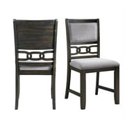 Bowery Hill Mid-Century Standard Height Side Chair in Walnut (Set of 2)