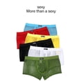 thumbnail image 2 of YAZI Men's Sexy Underwear Breathable Mesh Boxer Briefs Trunks-6 pack, 2 of 13