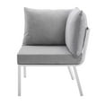 thumbnail image 4 of Lounge Loveseat Sofa, Aluminum, Metal, Steel, White Grey Gray, Modern Contemporary Urban Design, Outdoor Patio Balcony Cafe Bistro Garden Furniture Hotel Hospitality, 4 of 10