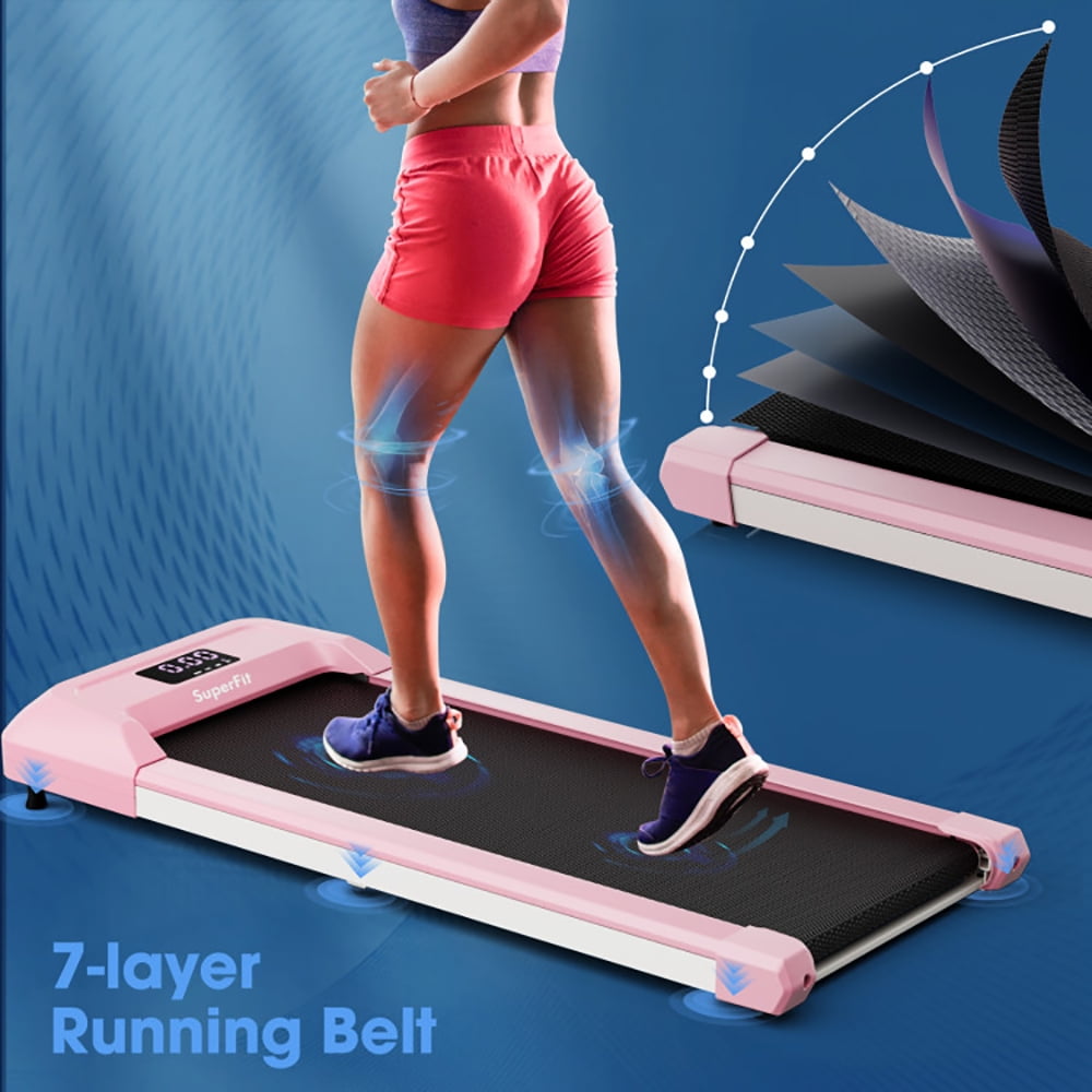 Spaco 2.25 HP Walking Pad with LED Display and Remote Control-Pink, Under Desk Electric Treadmill Motorized Exercise Machine