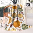 thumbnail image 2 of Fall Pumpkins Leaves Pattern Blanket,Comfortable Soft Lamb Wool Throw Blanket,All Season,Warm Lightweight Blankets for Sofa Bed Couch Living Room Chair,60"x80", 2 of 4