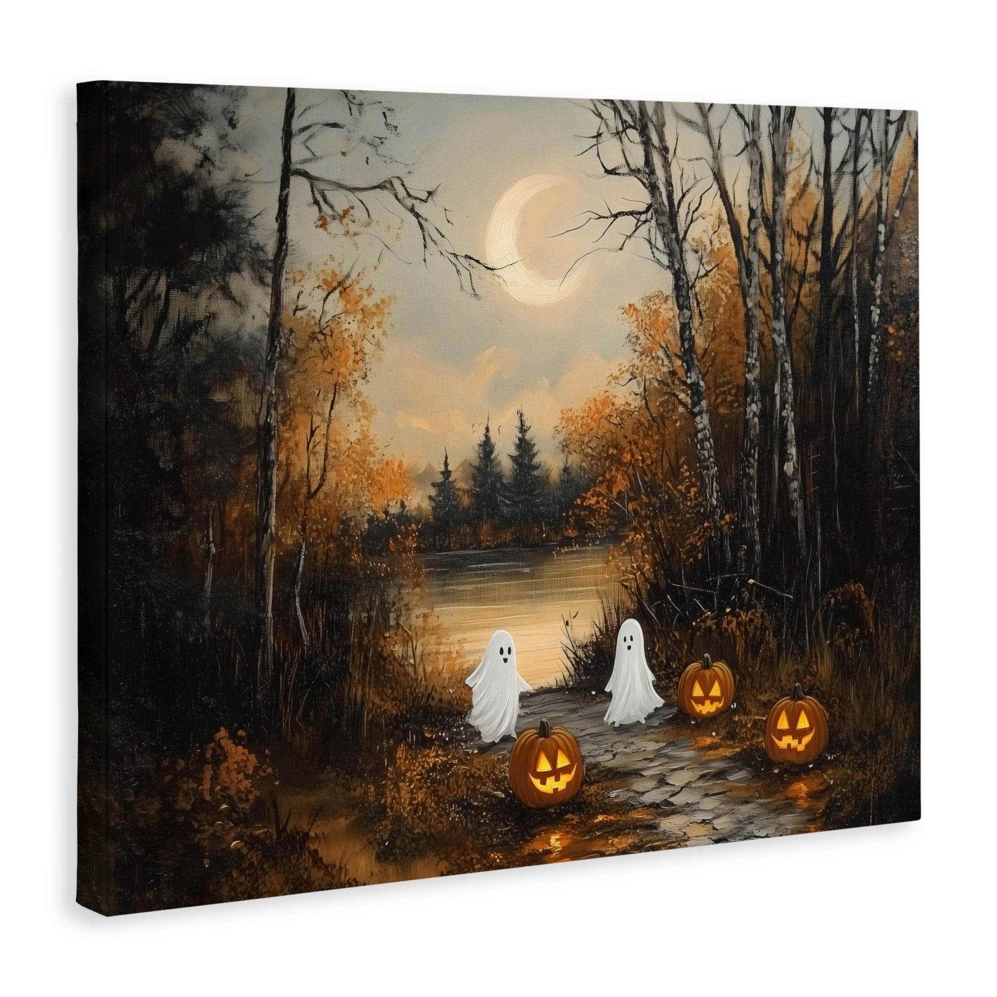 Autumn Ghosts at Lake Canvas Wall Art, design by Arlington Prints