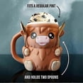 thumbnail image 3 of Highland Cow Ice Cream Pint Holder, Cute Animal Ice Cream Pint Cooler Containers with Spoon & Handle, Highland Cow Gifts, 3 of 5