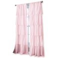 thumbnail image 4 of Curtainworks Flounced Ruffle Rod Pocket Curtain Panel, 95 in, Pink, 4 of 10