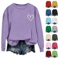 thumbnail image 6 of Womens Sweatshirts Love Heart Printed Valentines Day Outfits Crewneck Casual Loose Fit Pullover Tops Long Sleeve (M, Gray 02), 6 of 6