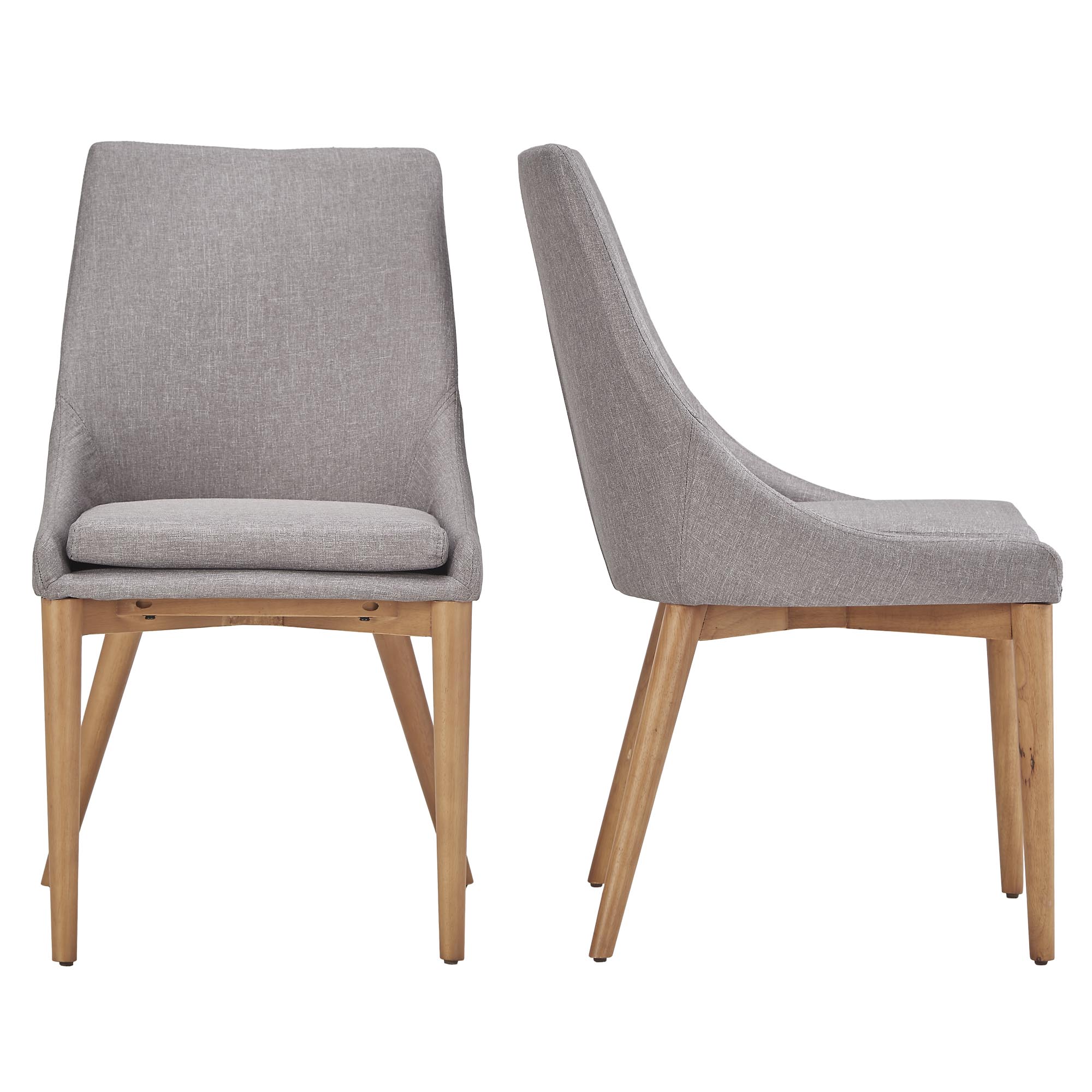 Weston Home Chelsea Lane Dining Chair, Set of 2, Light Grey