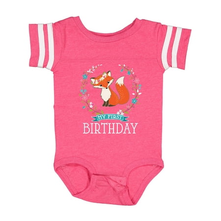 

Inktastic First Birthday 1 Year Old Girl Fox Gift Baby Girl Bodysuit