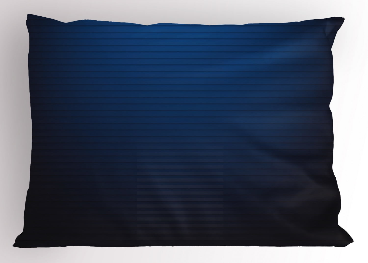 Navy Pillow Sham Digital Stylized Horizontal Lines Ombre Effects Modern Urban Style Art Illustration, Decorative Standard King Size Printed Pillowcase, 36 X 20 Inches, Dark Blue, by Ambesonne