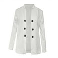 thumbnail image 5 of TrendOFT Womens Casual Blazer Jacket Gold Button Long Sleeve Work 0ffice Blazer Lapel Open Front Jacket White XXL, 5 of 7
