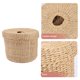 thumbnail image 3 of Servilletero de escritorio redondo de paja tejida, caja de pañuelos decorativa natural, 3 of 8