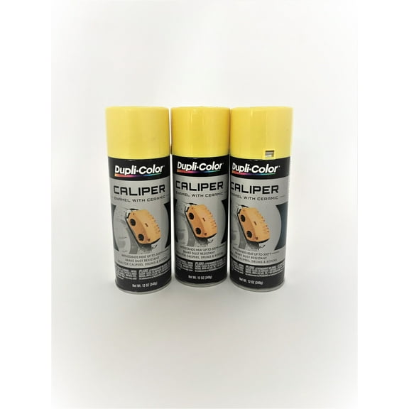 Duplicolor BCP101 - 3 Pack Caliper Spray Paint Yellow with Ceramic - 12 oz